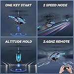 RC Helicopter, Remote Control Helicopter for Kids with 30Mins Flight(2 Batteries), 7+1 LED Light Modes, Altitude Hold, RC Toys for Boys Girls - Image 3