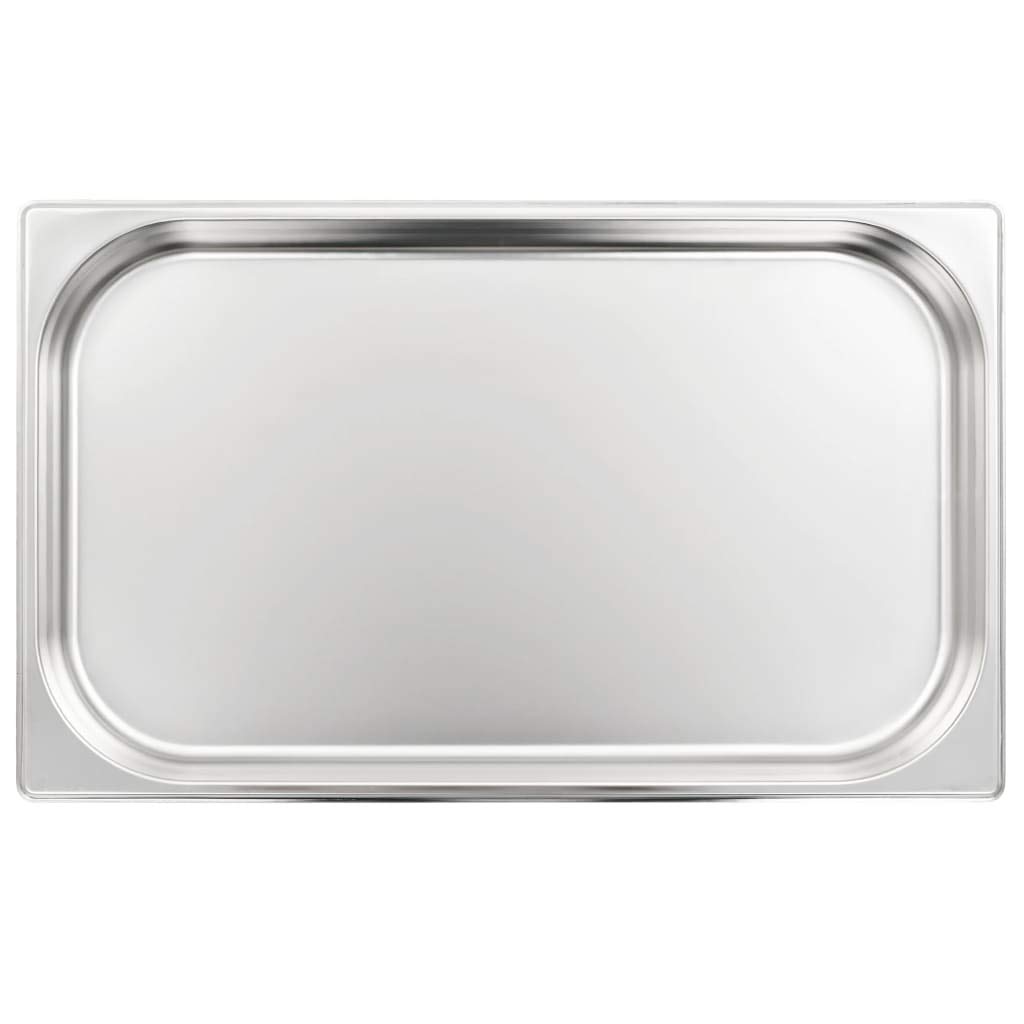 vidaXL Gastronorm GN 1/1 40 mm in acciaio inox antiruggine facile da pulire, lavabile in lavastoviglie, contenitore per alimenti da cucina vassoio per servire snack