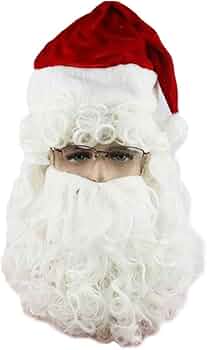 Amazon.co.jp: monoii サンタ 髭 ウィッグ コスプレ サンタのひげ