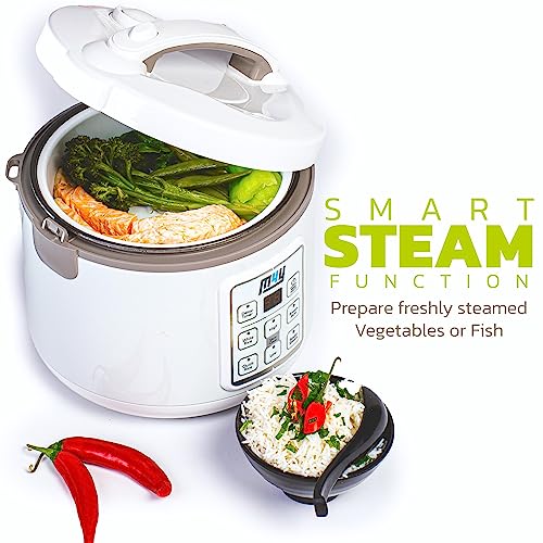 M4Y Rice Cooker, Slow Cooker and Food Steamer For 1-6 People – 1.2 Litre - Keep Warm Function, Delay Timer, Premium Inner Pot, Spatula & Measuring Cup, Perfect Rice Every time– Quick & Easy - Image 6
