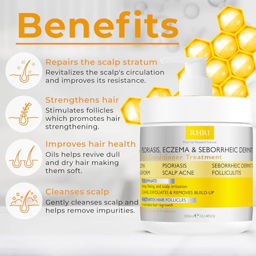 Image of Anti Fungal Psoriasis Conditioner for Psoriasis, Eczema & Seborrheic Dermatitis | with DHT Blockers, Mineral Complex & Tea Tree Oil | Soothes Dry Itchy Scalp & Supports Hair Growth for Men & Women