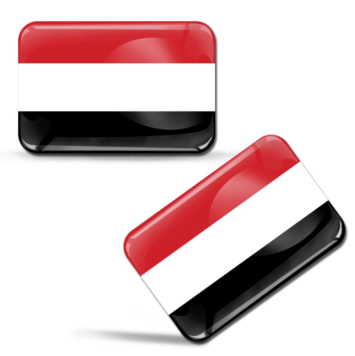 Skinoeu Multi-Coloured 2 X 3D Gel Sticker Yemen Flag Car Motorcycle Bike Tuning F 211