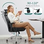 VECELO High Back Ergonomic Office Chair, Big and Tall Mesh Desk Chair with Wheels, Tilt Function, 3D Headrest, Lumbar Support, Swivel Rolling Computer Chair for Task, Home Office, Black - Image 4