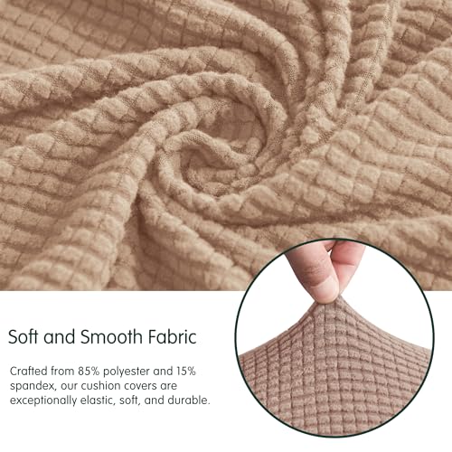 Image of CHUN YI 2PC Stretch Couch Cushion Covers, Sofa Seat Slipcovers Suitable for Armchair Loveseat Sofa with Spandex Jacquard Fabric(2pc,Camel)