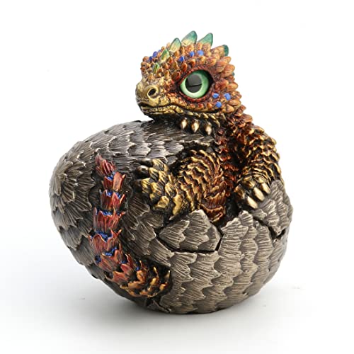 Estatua de bebé dragón con acabado bronce antiguo miniatura 4