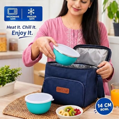 Image of Zaib Stainless Steel Microwave Safe Serving Bowl 500 ml, 14 cm