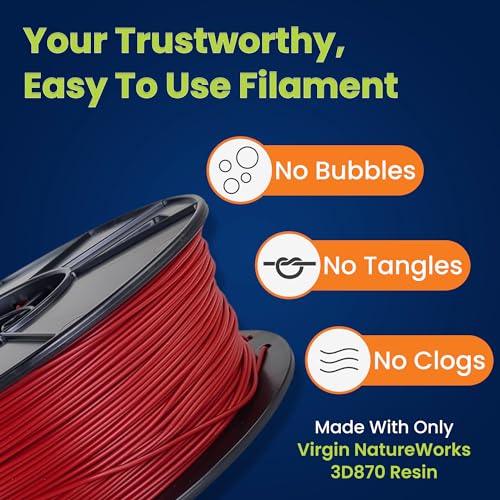 Image of 3D-Fuel 3D Filament High Temp Tough Pro PLA+ Iron Red, 1.75mm, 1 kg + /- 0.02mm Tolerance, Made in USA, Easy to Print and Works with Most 3D Printer Brands Dark Red