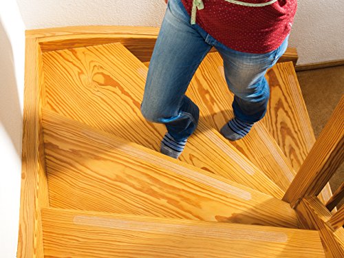 Anti-Rutsch-Streifen für Treppen Rutschschutz - transparent | 17 Rutschschutz Aufkleber Treppe, selbstklebend. Treppenstufen Antirutsch.