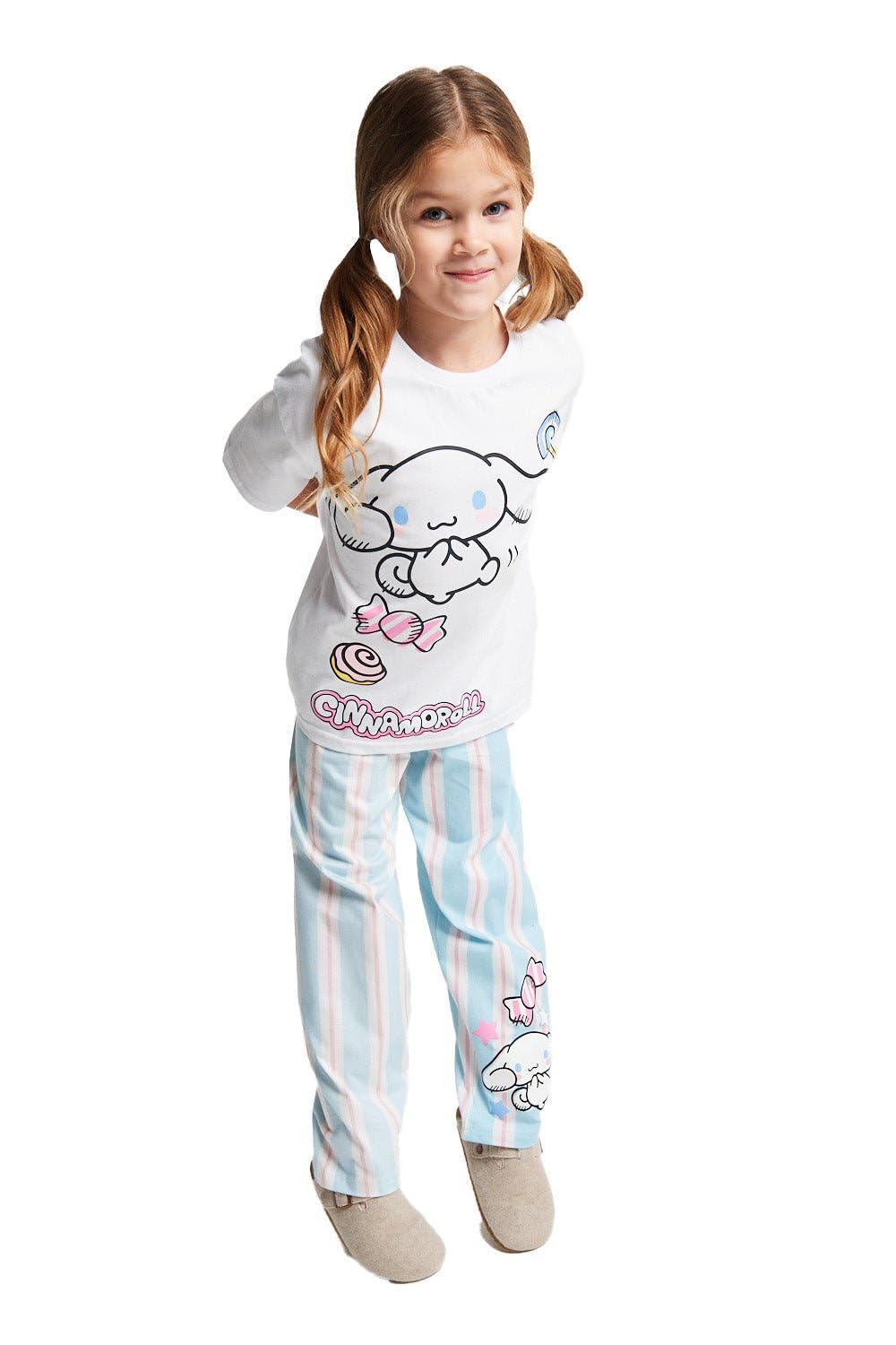 Brand Threads Cinnamoroll Girls Long Leg Pyjama Set, Multi, Size Age: 10-11 Years