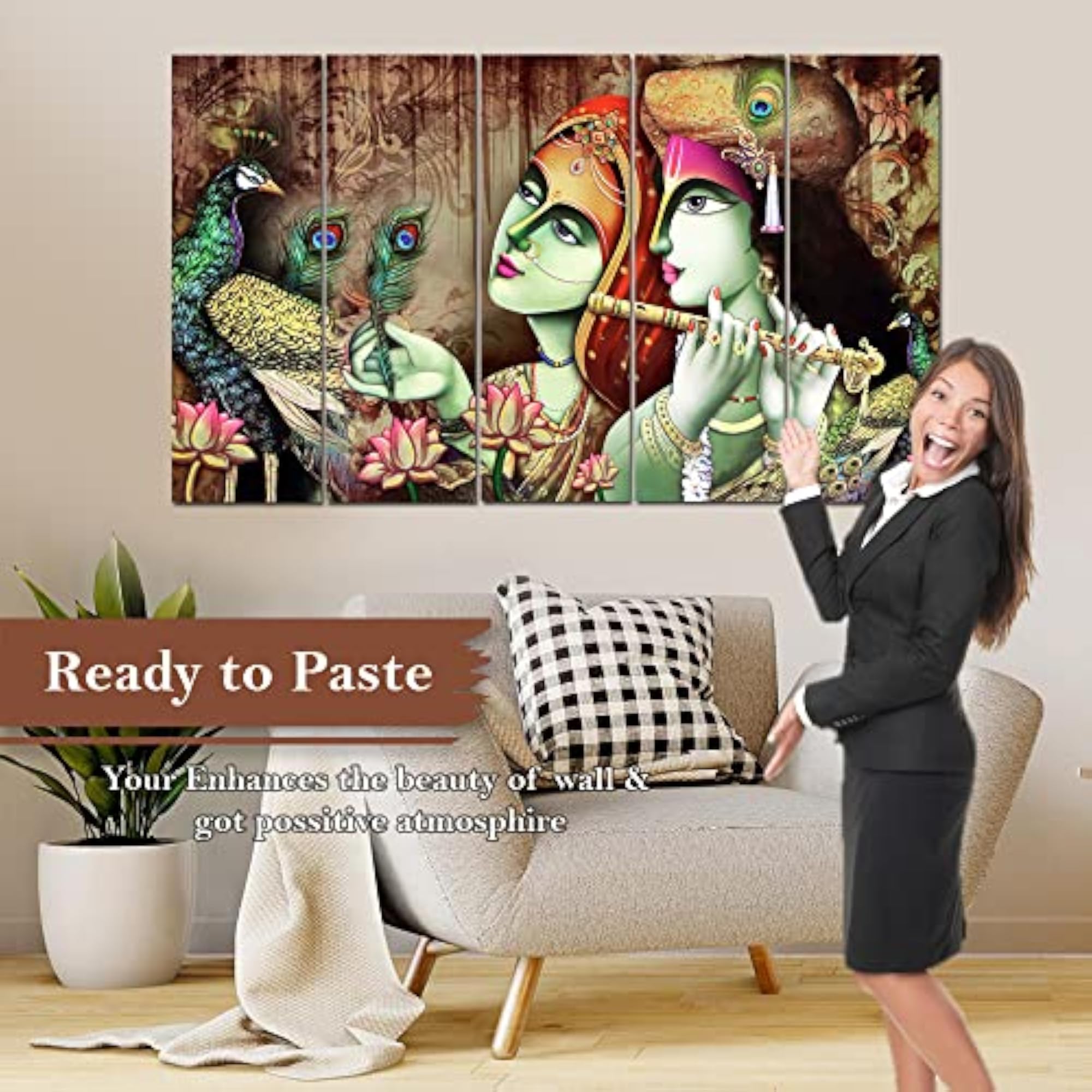 Radha Krishna Wall Painting with Multiple Frames