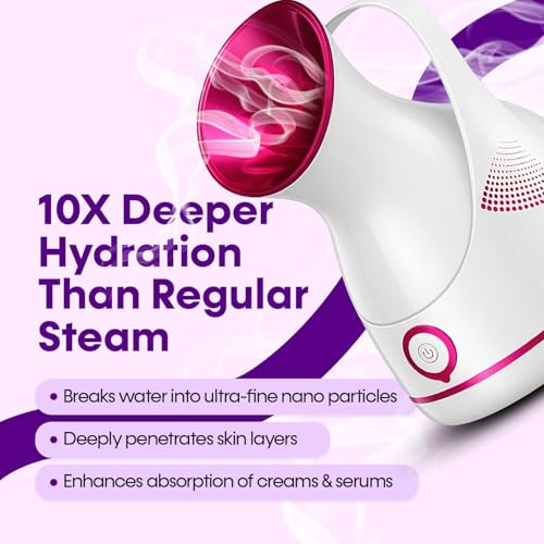 Image of Dealsure Steamer for Face Steam Facial - Nano Cure with UV Sterilization, Nano Ionic Technology, Steamer for Cold and Cough, Inhaler & Vaporizer for Adults & Kids