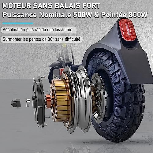 JOYOR Y6S Trotinette Electrique Adulte - 500W Nominale 800W Max 48V 18AhTrottinette électrique Professionnelle pour Travail Pneu 10 Pouces Absorption du Choc – Image 4