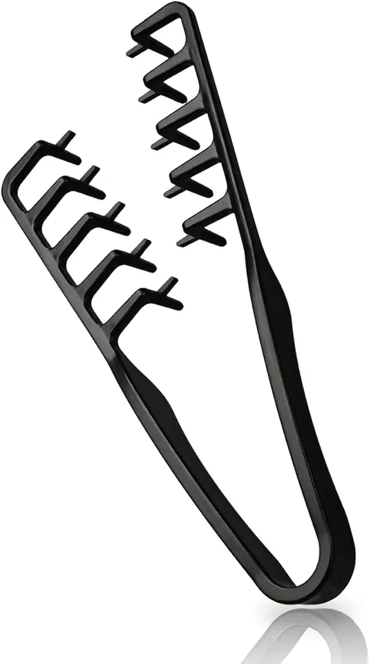 Pente de dentes largos para homens | Pente texturizado para cabelos cacheados | Ferramenta de volume de cabelo com textura fofa | Pente quádruplo de plástico para penteados masculinos (preto, grande)