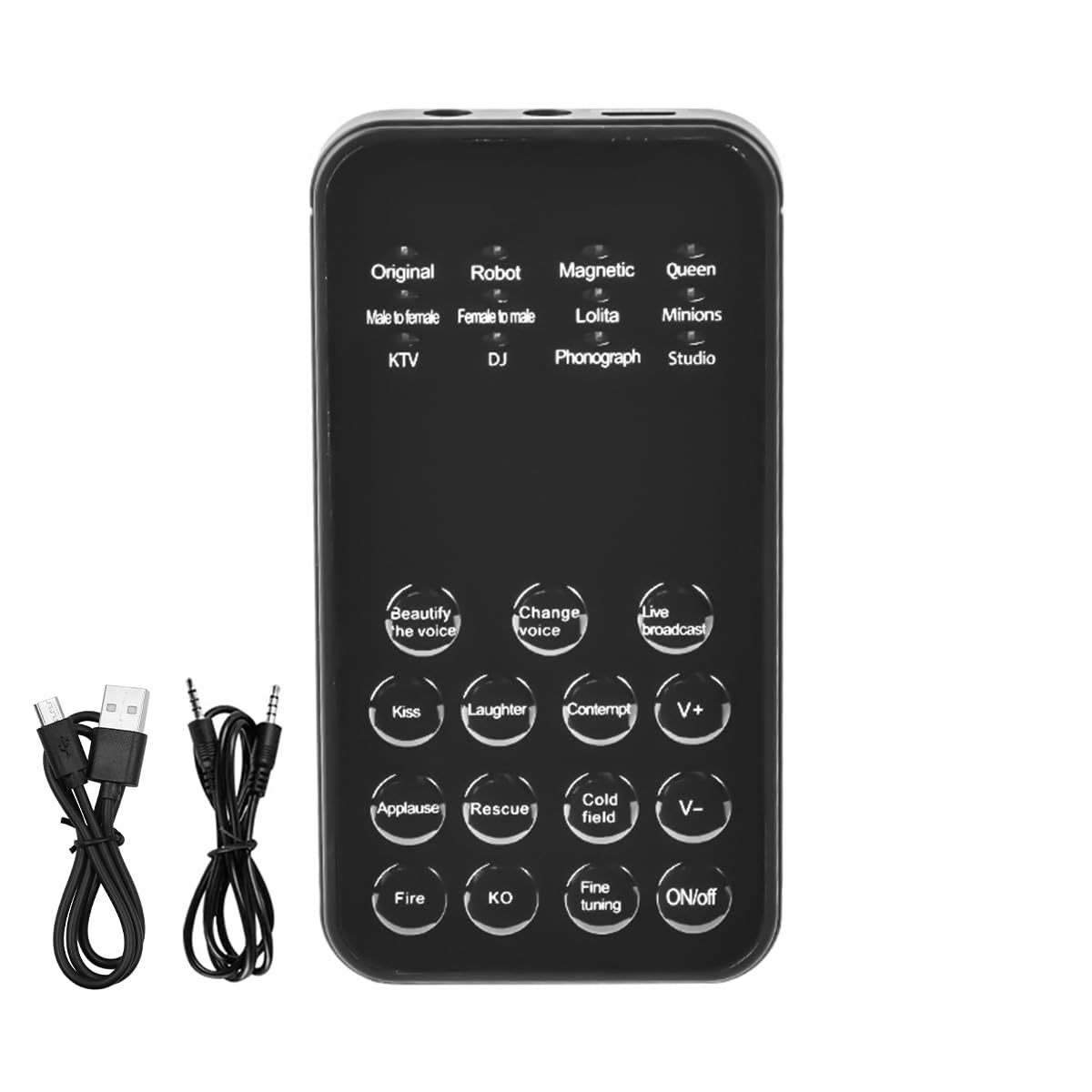WANGCL Cambiador de voz portátil universal, 12 efectos de sonido, USB, Windows, PC, consola de juegos, móvil, tableta, instrumento de música