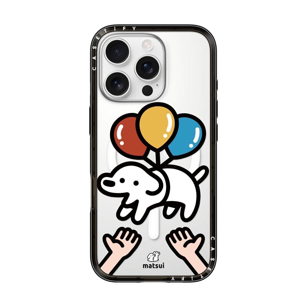 CASETiFY コンパクト iPhone 16 Pro ケース [MagSafe対応/薄型 軽量/耐衝撃] - Catch me! - ブラック