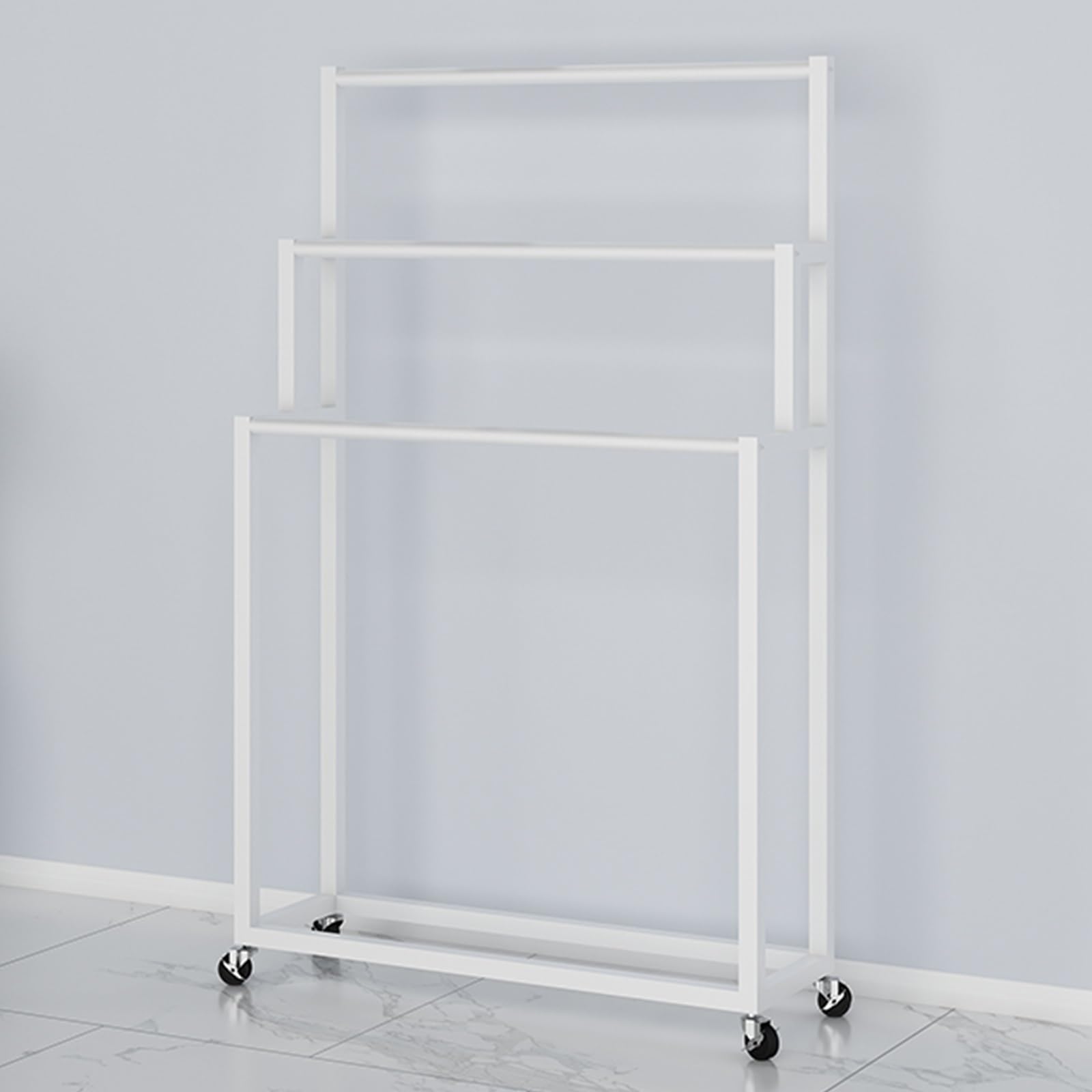 Porta Vinili Porta Sciarpe Da Terra, Carta Della Tenda / Campioni / Tessuto Appeso Display Stand Mobile Per Commerciale Retail Store Mostra Organizzatore Con Ganci, 150 Cm Di Altezza ( Color : White ,