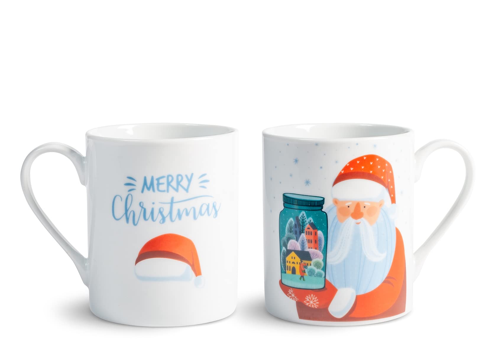 Home Xmas Village Set 6 Mug in Porcellana, cc340, Tazze Colazione, Decoro Natalizio