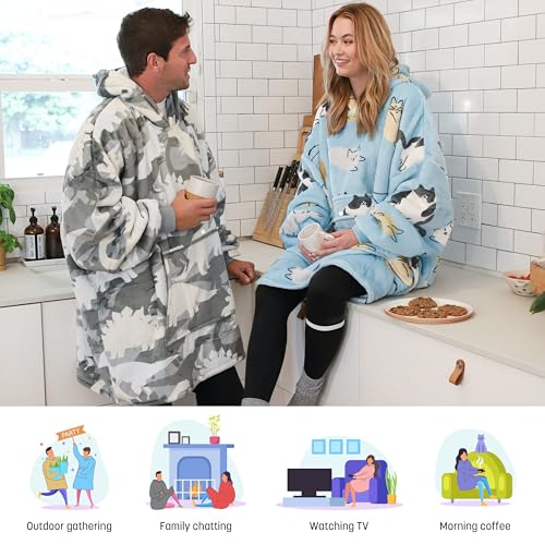 Image of Catalonia Oversized Hoodie Blanket Sweatshirt, Comfortable Sherpa Giant Pullover with Large Front Pocket for Adults Men Women Teenagers Wife Girlfriend