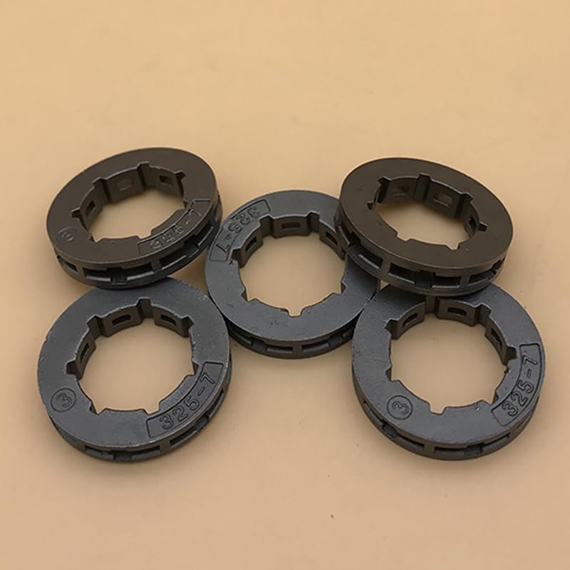 Piezas de jardín Llanta de piñón de transmisión de cadena estriada pequeña, 325, 7T, compatible con motosierra Rancher HUSQVARNA 340, 346, 346xp, 345, 350, 351, 346, 353, 357, 455, 460, 5 uds. Piezas