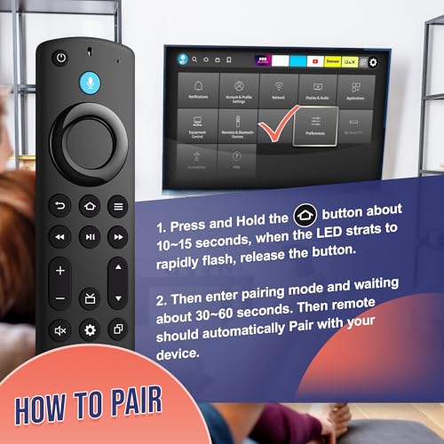 Image of Replacement Firestick Remote Control Fit for Fire Smart TV Stick 4K MAX /4K (1st /2nd Gen), TV Stick 2nd Gen /3rd Gen /Lite /HD, TV Cube (1st /2nd /3rd Gen),Smart TV (3rd Gen)