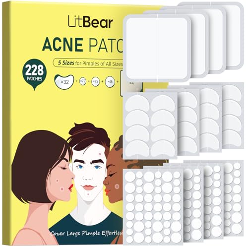 LitBear Pimple Patches for Face, Large Acne Patch, XL Hydrocolloi...