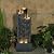 SERBILHOME Water Fountains Indoor Large - 49.6" H Modern Outdoor Fountain Floor Standing Waterfall with Lights for Garden, Patio, Yard, Deck Decor - Relaing