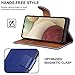 iCatchy For Samsung Galaxy A12 Case Leather Wallet Book Flip Folio Stand View Cover with Card Slots Compatible with Galaxy A12 5G (6.5'') (Blue)