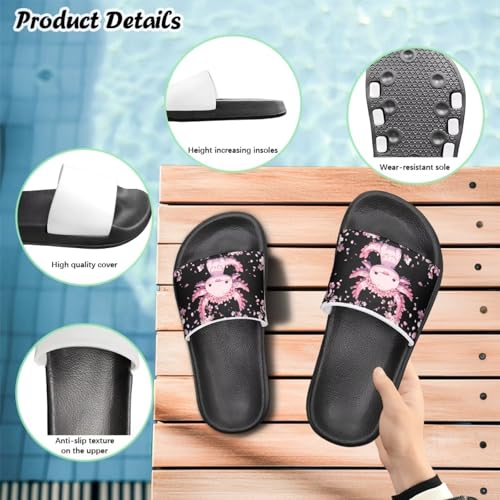 Image of Unisex Slides for Girls Boys Comfortable Slippers Slides Non-slip Shower Shoes House Fashion Thick for Indoor & Outdoor Gifts