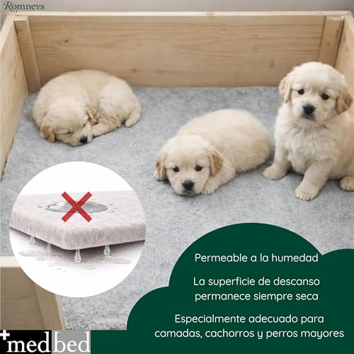Medbed Standard - Die medizinische Hundedecke: feuchtigkeitsabsorbierend, atmungsaktiv und waschbar (100 x 140 cm, Grau)
