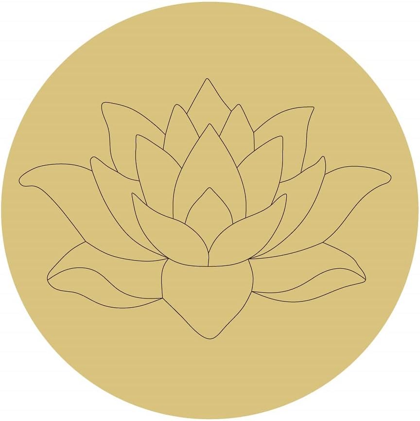 Lotus Design by Lines Cutout Unfinished Wood Spring Summer Home Décor Door Hanger MDF Shape Canvas Style 2 Art 2 (18")