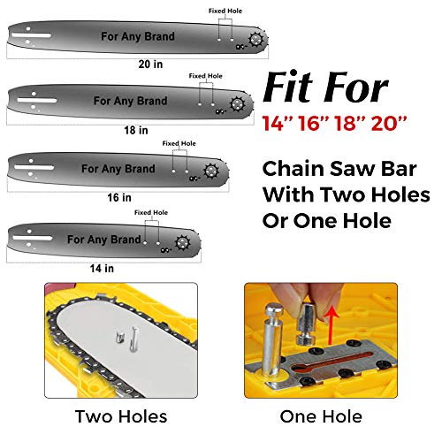 K KERNOWO Chainsaw Sharpener, Chainsaw Teeth Sharpener Fast Sharping Stone Grinder Tools Chain Saw Blade Sharpener Work for 14/16/18/20 Inch Two Holes Chain Saw Bar. (Yellow)
