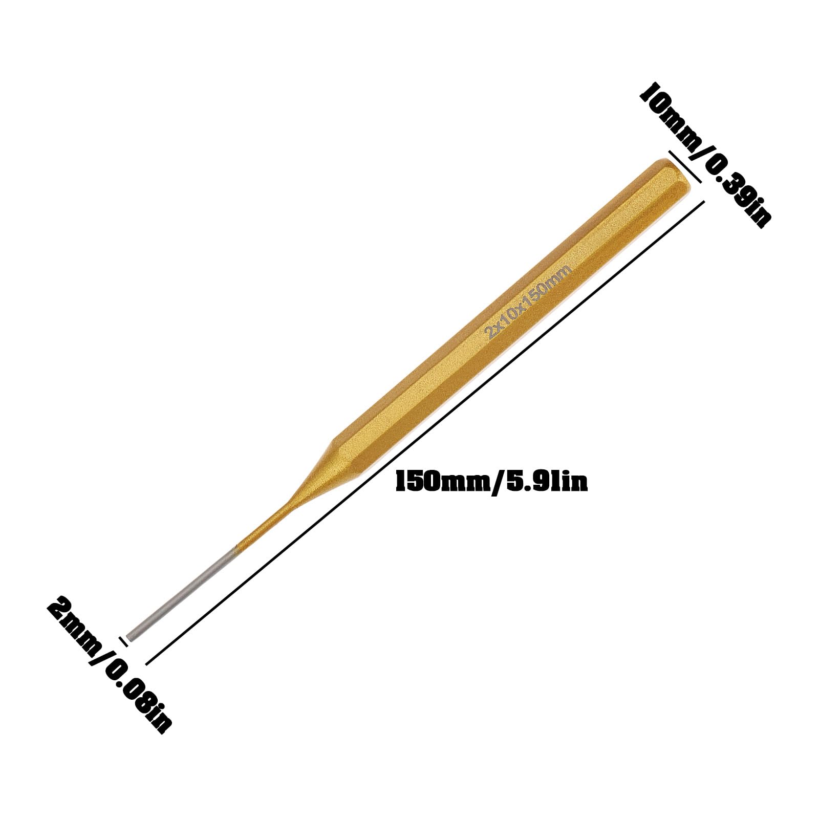 Briny River 2X Parallel Pin Punch Cylindrical Chisel 2x10x150mm Suitable for Woodworking Drilling and Decoration - Image 4