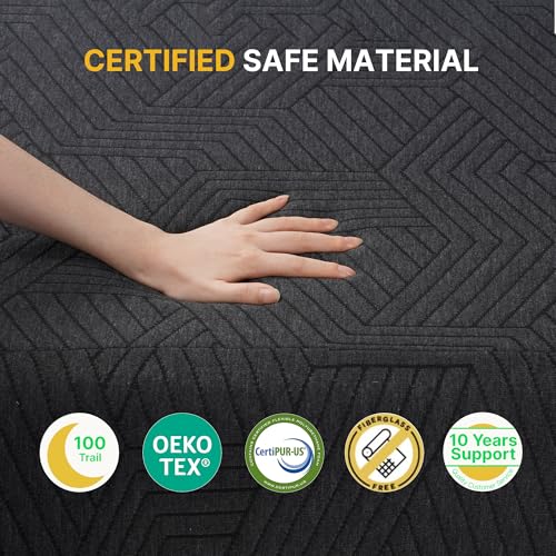 Image of 10 inch Twin Mattress Cooling Memory Foam Mattresses, Medium Firm | Mattress in a Box for Pressure Relief & Cool Sleep, Fiberglass Free, CertiPUR-US Certified