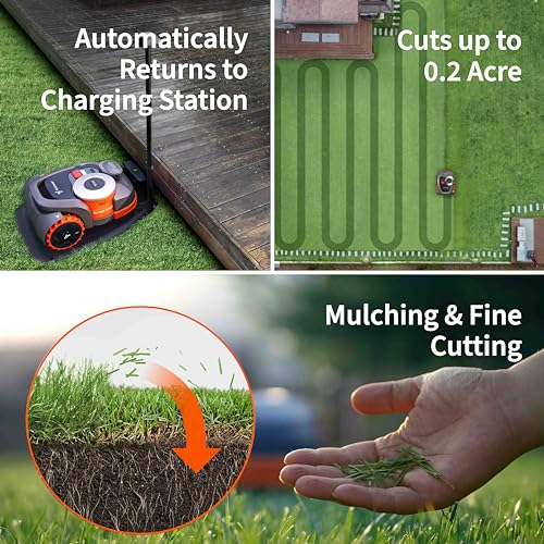 Navimow H800N-VF Robot Lawn Mower Perimeter Wire Free 0.20 Acre Rtk+Vision Robotic Lawnmower thumb #3