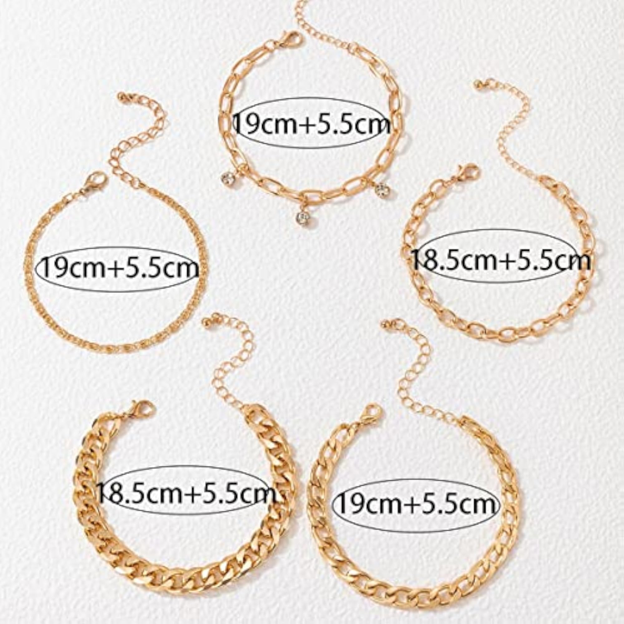 Contemporary Stackable Bracelet Set - Plated & Toned - Set of 5