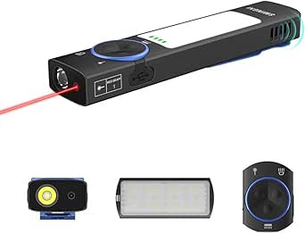 SMINGXI YC8001 Rechargeable Flat Flashlight,1000 High Lumens EDC Flashlight and Red Beam LED Lights Combo,Buzzer,Suitable for use in Outdoor MayDay,Father's Day