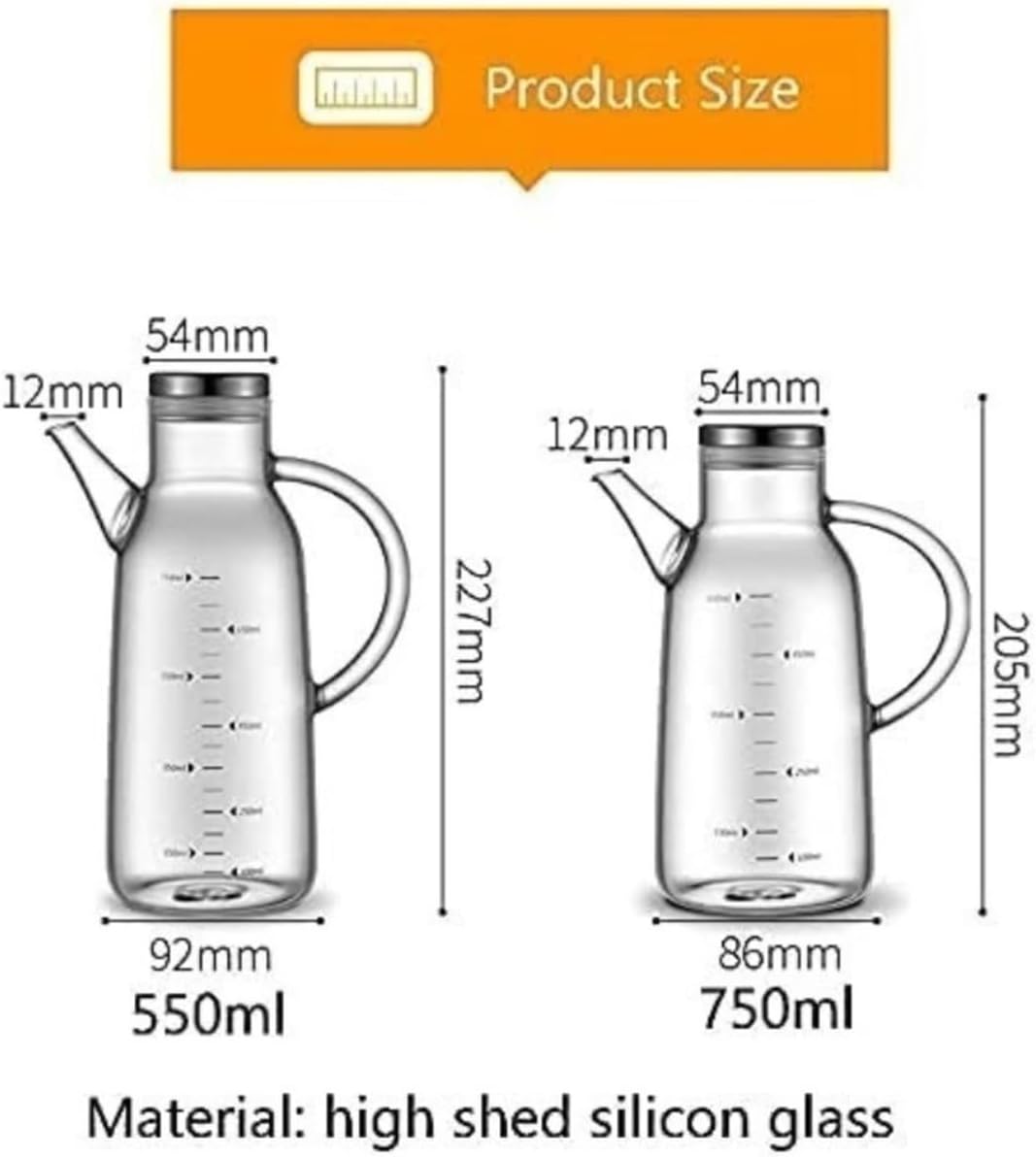Oil and Vinegar Dispenser Olive Oil Dispenser Bottle,Oil and Vinegar Cruet,Oil Bottles for Kitchen,Olive Oil Dispenser and Vinegar Cruet 550ML Cooking