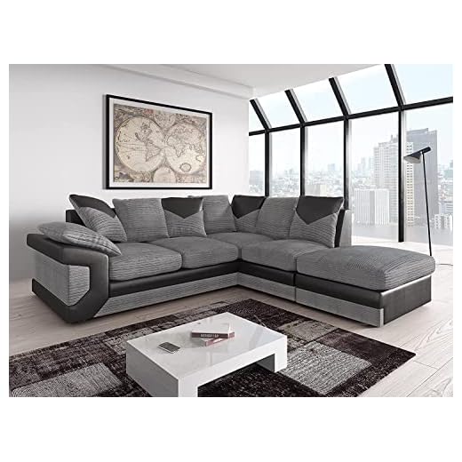 Amazing Sofas large grey corner sofa LARGE-DINO-CORNER-SOFA-GREY-BLACK-LEFT-HAND-SIDE-FOAM. Fire resistant as per British Standards, foam filled seats for comfort. (right arm side) 11 Amazing Sofas large grey corner sofa LARGE-DINO-CORNER-SOFA-GREY-BLACK-LEFT-HAND-SIDE-FOAM. Fire resistant as per British Standards, foam filled seats for comfort. (right arm side)
