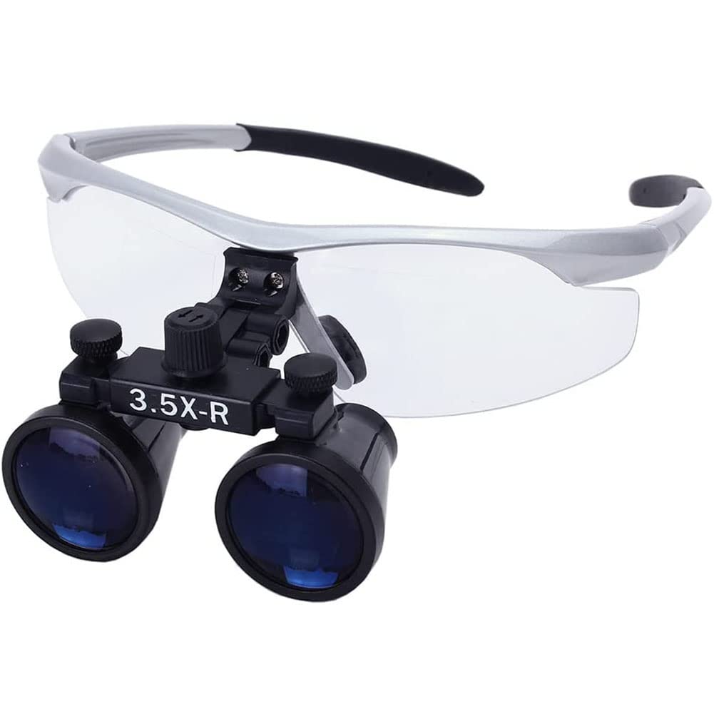 Brillenlupe, Dental Lupenbrille Zahnarzt,Medizinische Lupenbrille Mit Licht,Kopfband Lupen, Binokular Lupen Surgical Loupes,Chirurgische Medical Für Lesen Handwerk Juweliere Nähen Und Reparatur 3,5 x