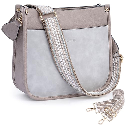 Image of Crossbody Bag Women Vegan Leather Hobo Handbag Trendy Crossbody Shoulder Bag Purses For Women with 2 Adjustable Strap