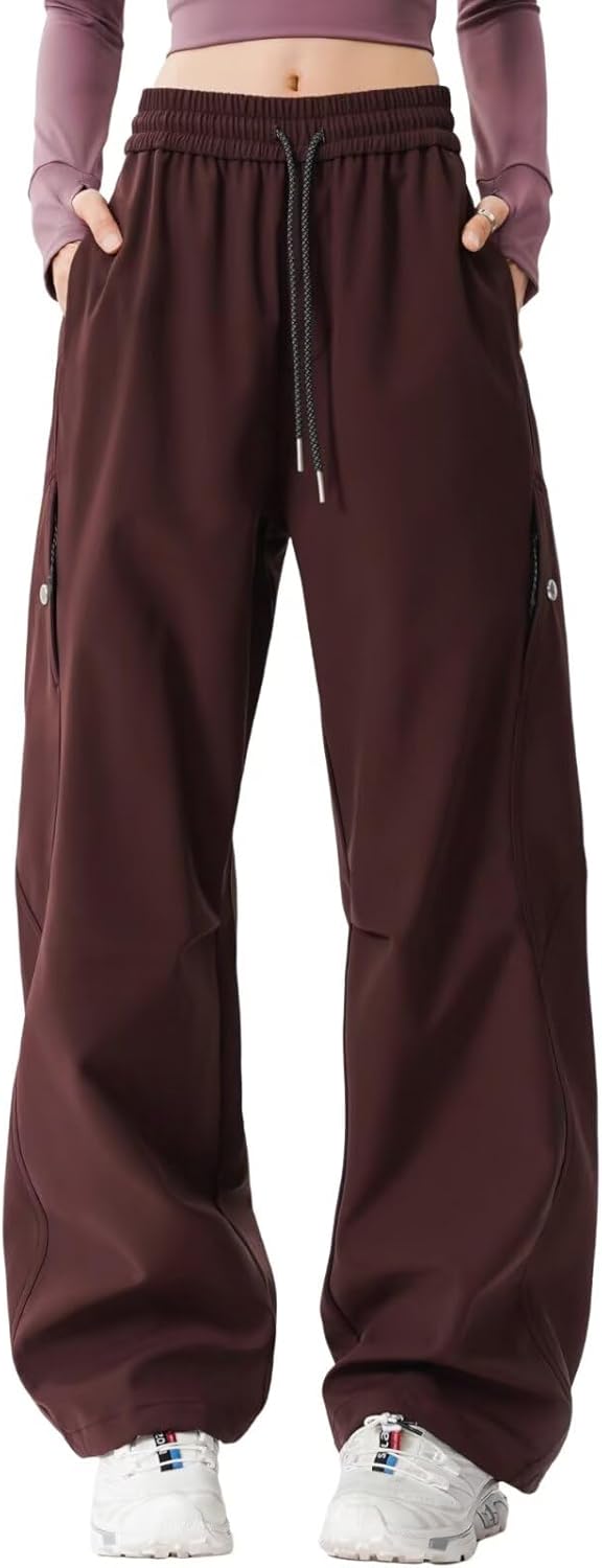 JOMLUN Women Softshell Hiking Pants Cotton Lined 3in1 Ski Pants Rain Waterproof Pants Outdoor Trekking Thermal Pants Winter