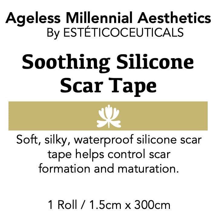Ageless Millennial Aesthetics - Soothing Silicone Scar Tape - Extra-Long, Discreet Post-Op Scar Management - 0.5in x 120in