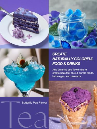 Image of TeeLux Butterfly Pea Flower Tea, 1.76oz Whole Blue Pea Flower Caffeine Free