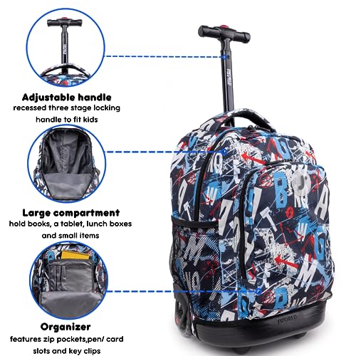 J World New York Sunny Rolling Backpack for Kids and Adults, Graffiti, 17 X 11.5X 5.5" (H X W X D)"3