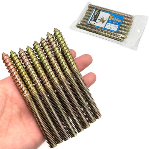 Image of 8 Pack Double Headed Hanger Bolts - 3 /8-16 x 4-1 /2 Inch, 114.3mm Length, Wood Dowel Screw, Furniture Screws