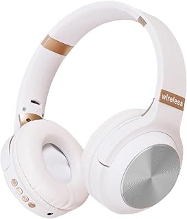 Lam-lord Wireless Bluetooth Headphones Over Ear, Hi-Fi Stereo Foldable Wireless Stereo Headsets Earbuds with Built-in Mic,Volume Control, FM for Cell Phones, TV, PC and Traveling(White)