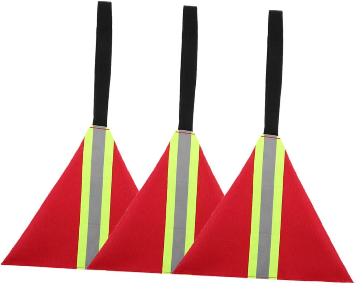 Balacoo 3Pcs Reflective Safety Kayak Towing Flag Lightweight Warning Flag for Enhanced Visibility Water Travel for Kayaks and Submarines Durable and Portable Design