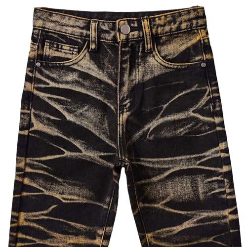 Ripped Jeans for Boys 5-14 Years Trendy Wash Distressed Denim Pants Slim Fit Kids Trousers with Pockets Fall Clothes3