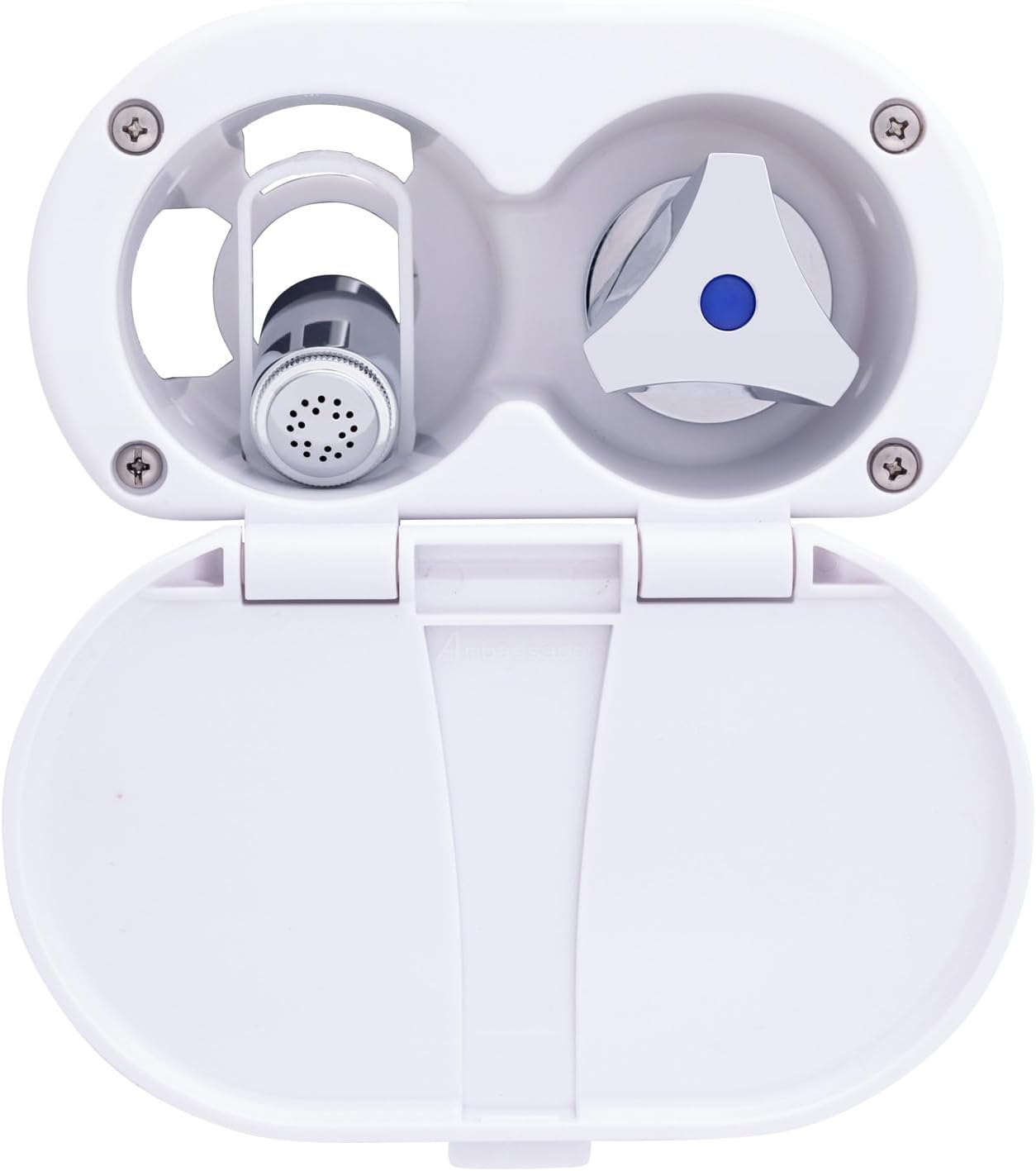 Ambassador Marine Trinidad- Transom Shower (Cold Only), Arctic White Cup & Lid, Hammer-Head Arctic White Sprayer, 10' White Rubber Hose, Chrome Trinidad Handle - 136-0214-AW-W