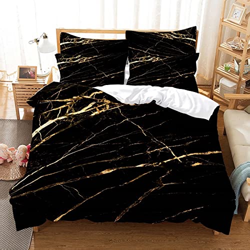 Housse de Couette 240 x 260 Noir Moderne 110g/㎡ Microfibre Parure de Lit 240 x 260 + 2 Taies d'oreiller 65x65 cm pour Hommes Mûrs Femmes Literie Housse de...